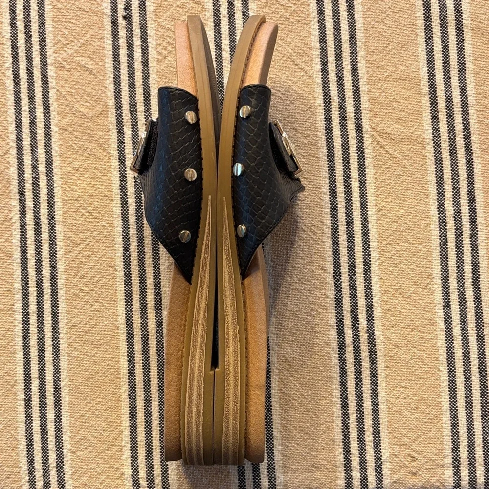 Dr. Scholl's Black Slide Sandals with Buckle - Picture 4 of 4